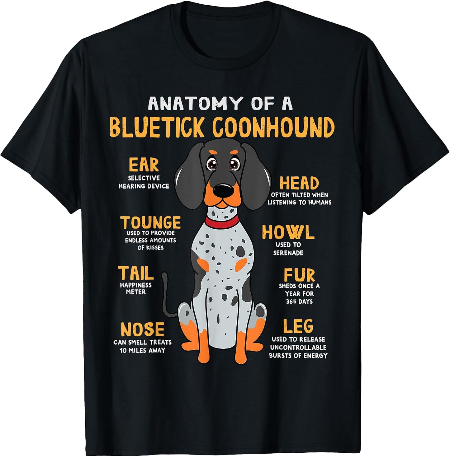 Bluetick Raccoon Dog Funny Anatomy Dog Gift