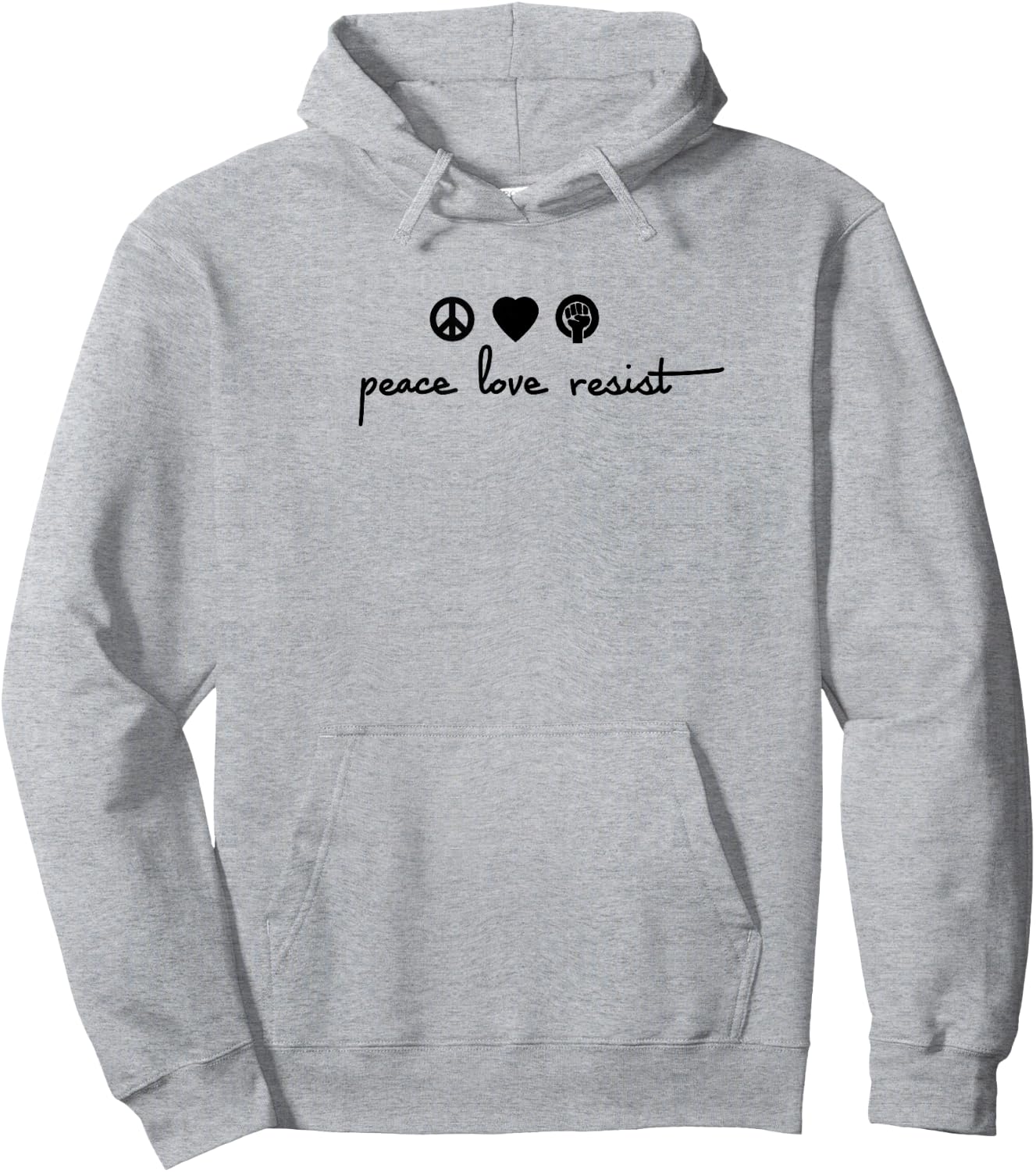 Peace Love Resist Hoodie - Hoodie | Ash