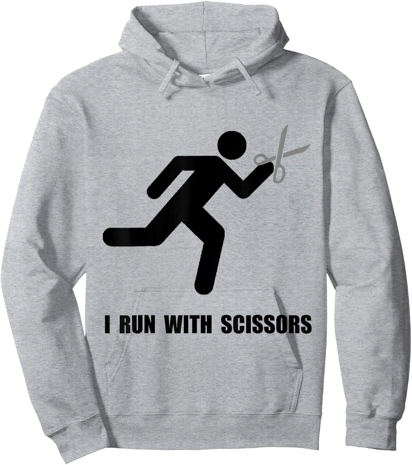 Run With Scissors Funny Hoodie - Hoodie | Ash