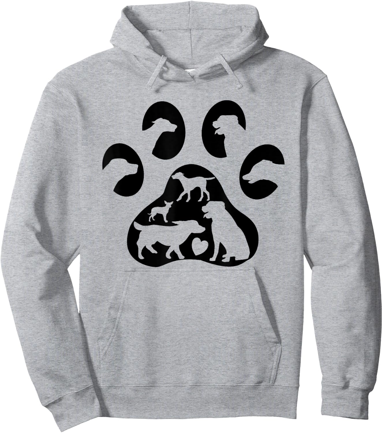 Dog Paw Print Foot for Dog Lovers Women Kids Hoodie - Hoodie | Ash