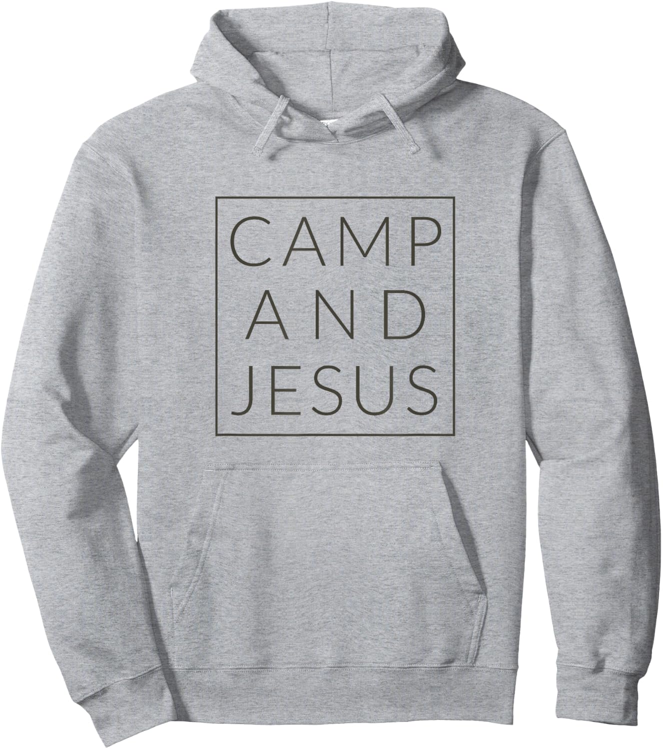 Camp and Jesus, Christian Minimal Camping Shirt Hoodie - Hoodie | Ash
