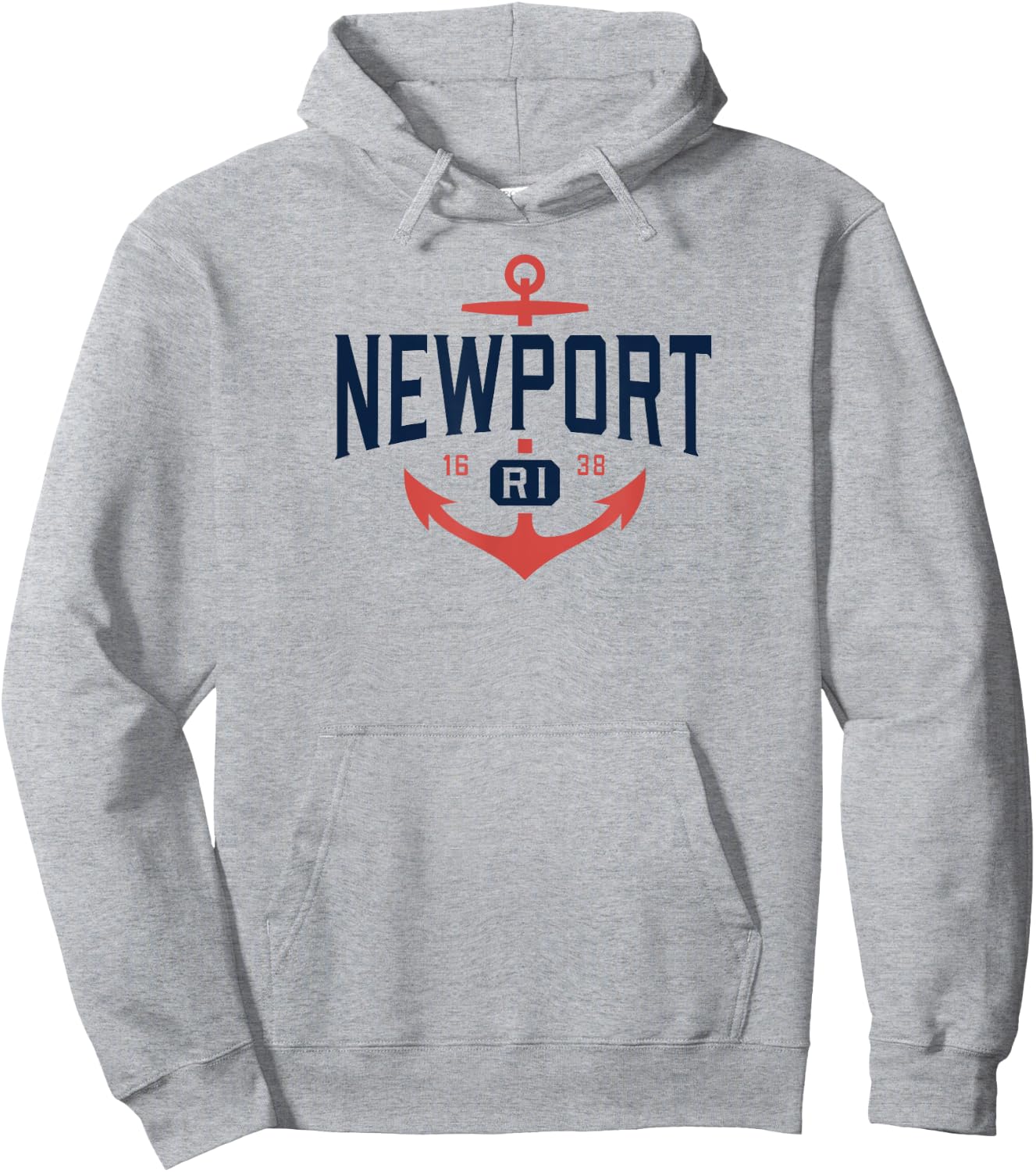 Nautical Newport Rhode Island , RI Vacation Hoodie - Hoodie | Ash