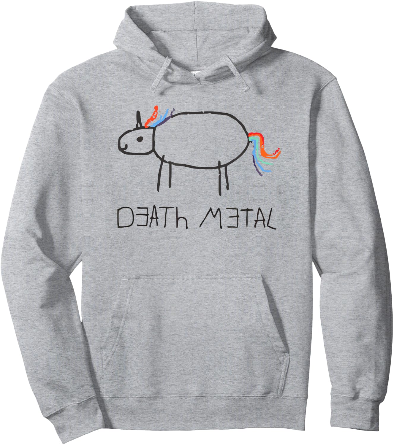 Funny Cute Death Metal Crayon Unicorn Hoodie - Hoodie | Ash