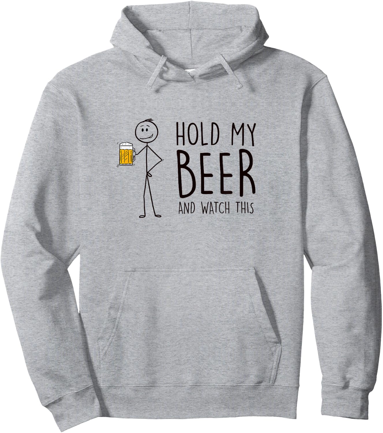 Hold My Beer And Watch This - Stick Figure Hoodie - Hoodie | Ash