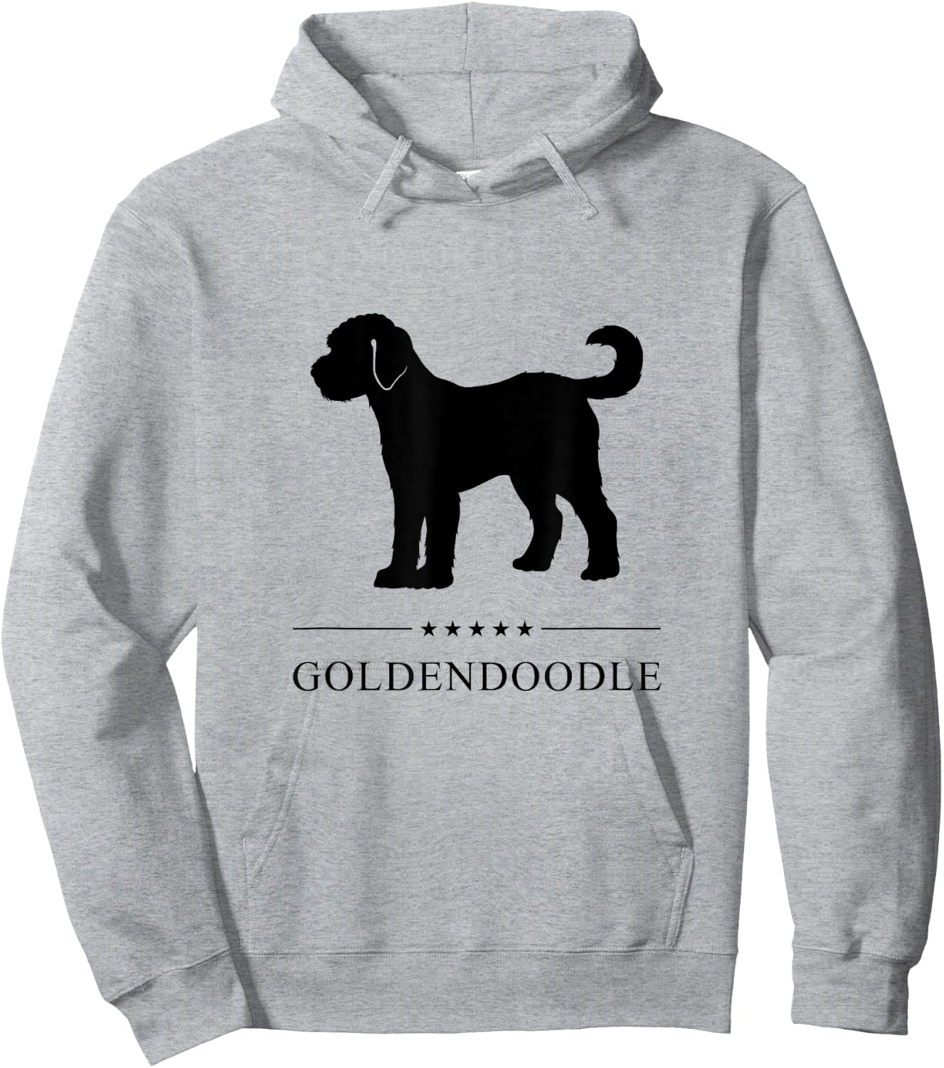 Goldendoodle Black Silhouette Hoodie - Hoodie | Ash