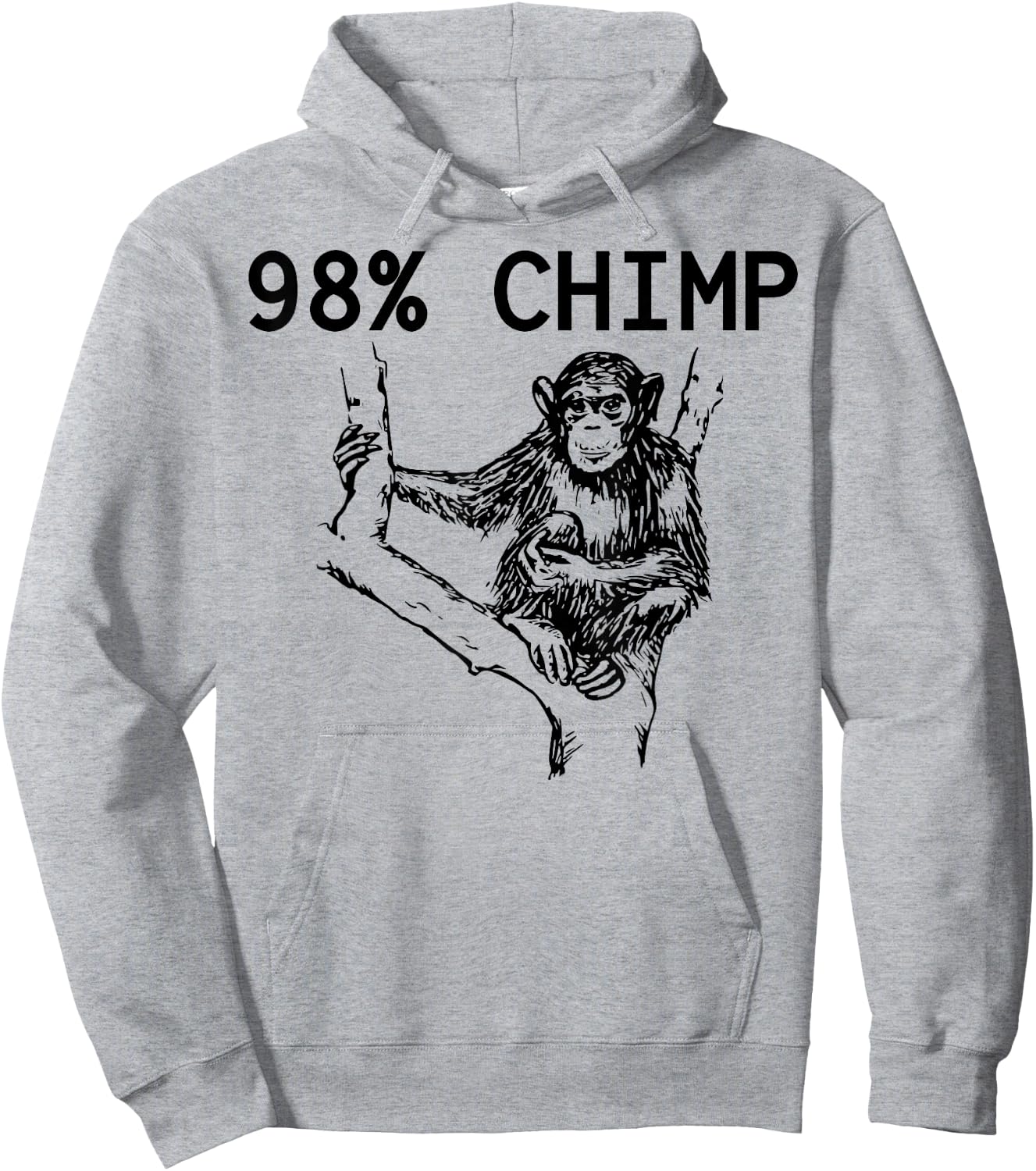 98% Chimp Evolution Science Monkey Hoodie - Hoodie | Ash