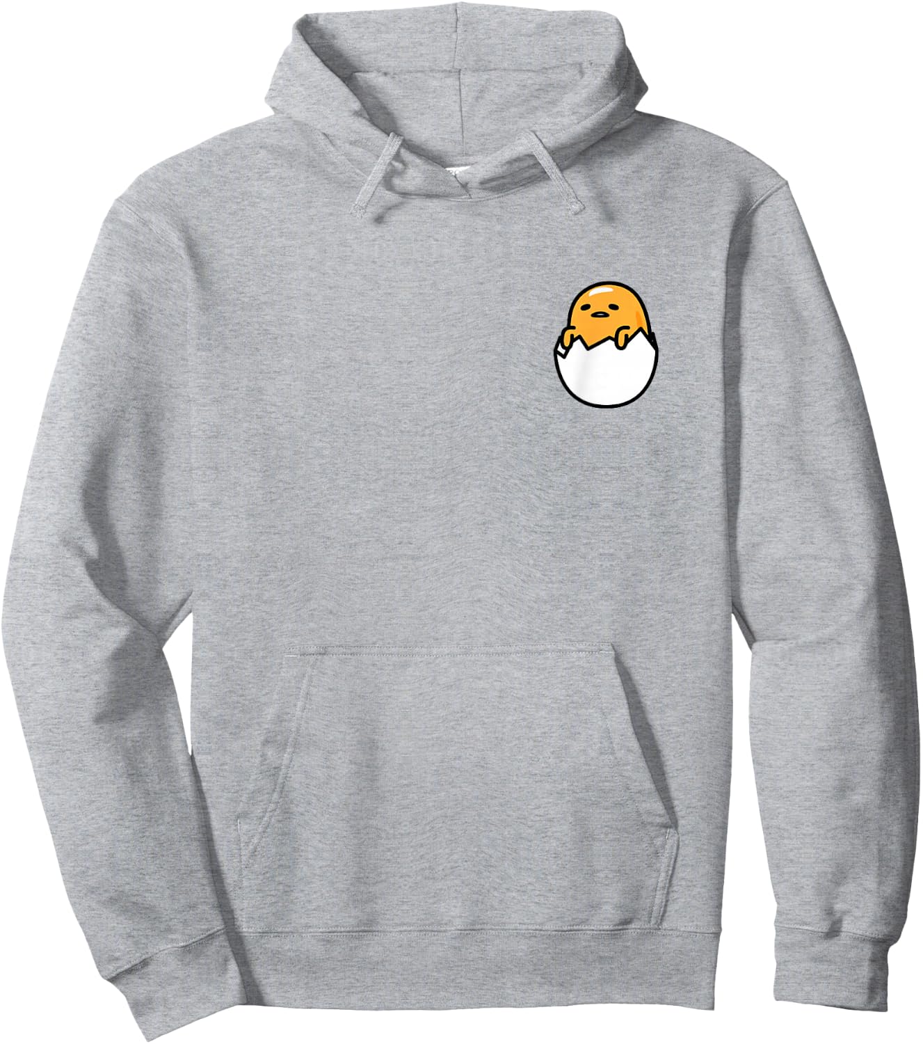 Gudetama Front and Back Logo Shirt Hoodie - Hoodie | Ash