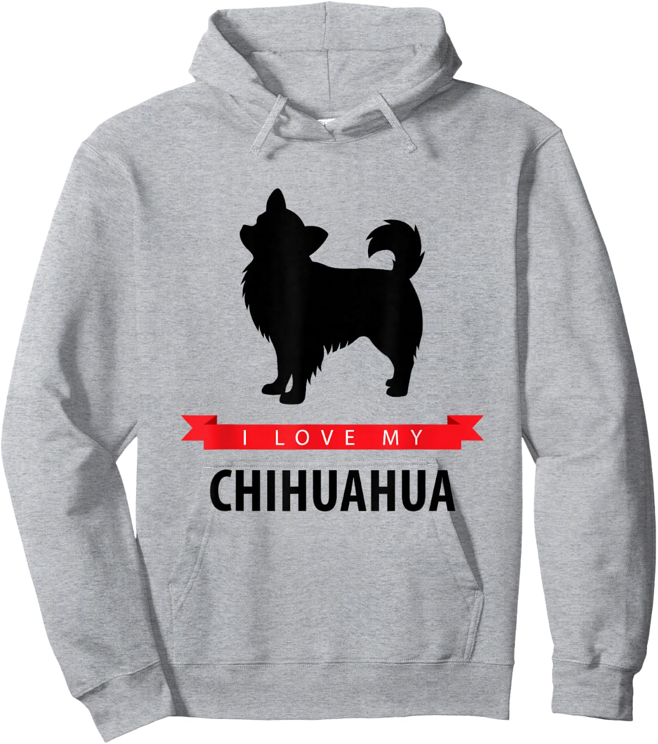 I Love My Chihuahua - Longhaired Chihuahua Hoodie - Hoodie | Ash