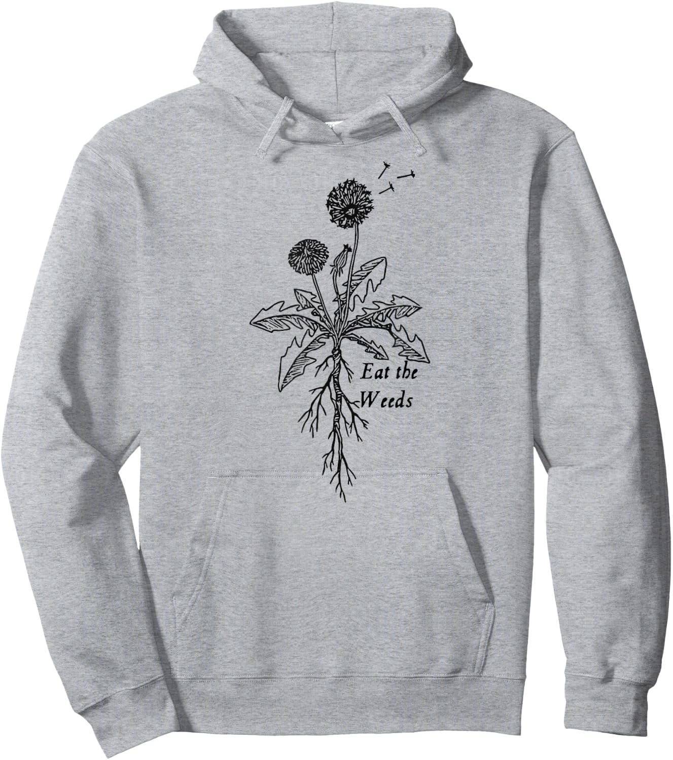 Eat the Weeds forager dandelion illustrated Hoodie - Hoodie | Ash