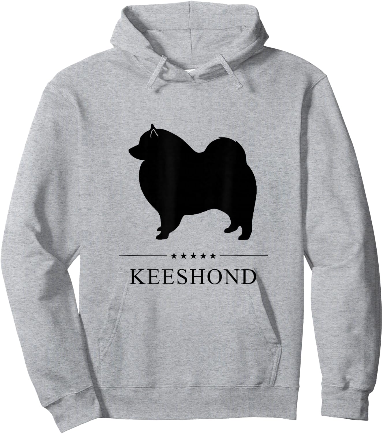 Keeshond Black Silhouette Hoodie - Hoodie | Ash