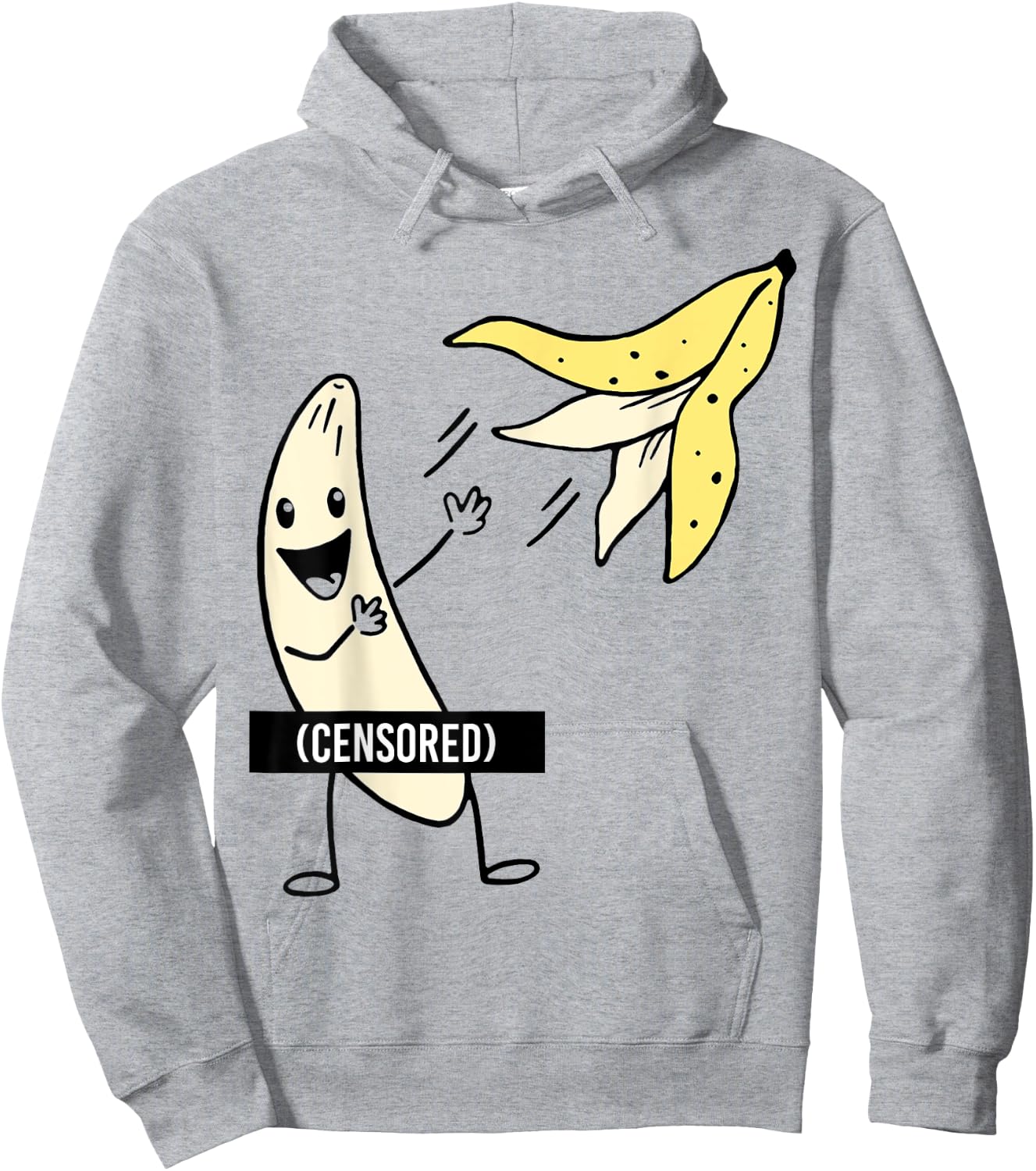 Censored Banana Throwing Off His Peel Hoodie - Hoodie | Ash