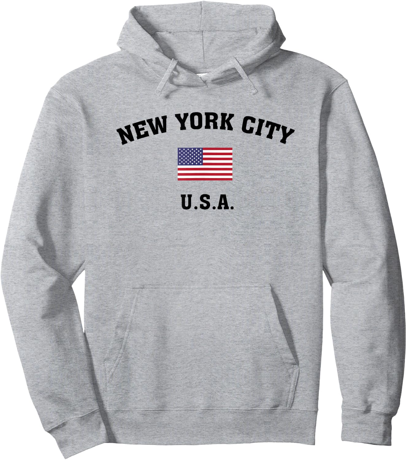 New York City USA with American Flag T Shirt Hoodie - Hoodie | Ash