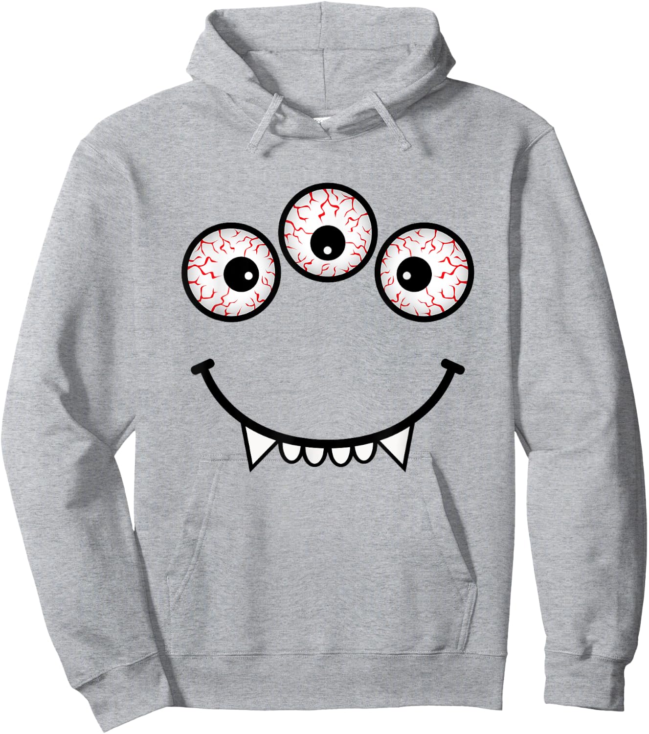 Three Eyed Monster Face Funny Halloween Costume Hoodie - Hoodie | Ash