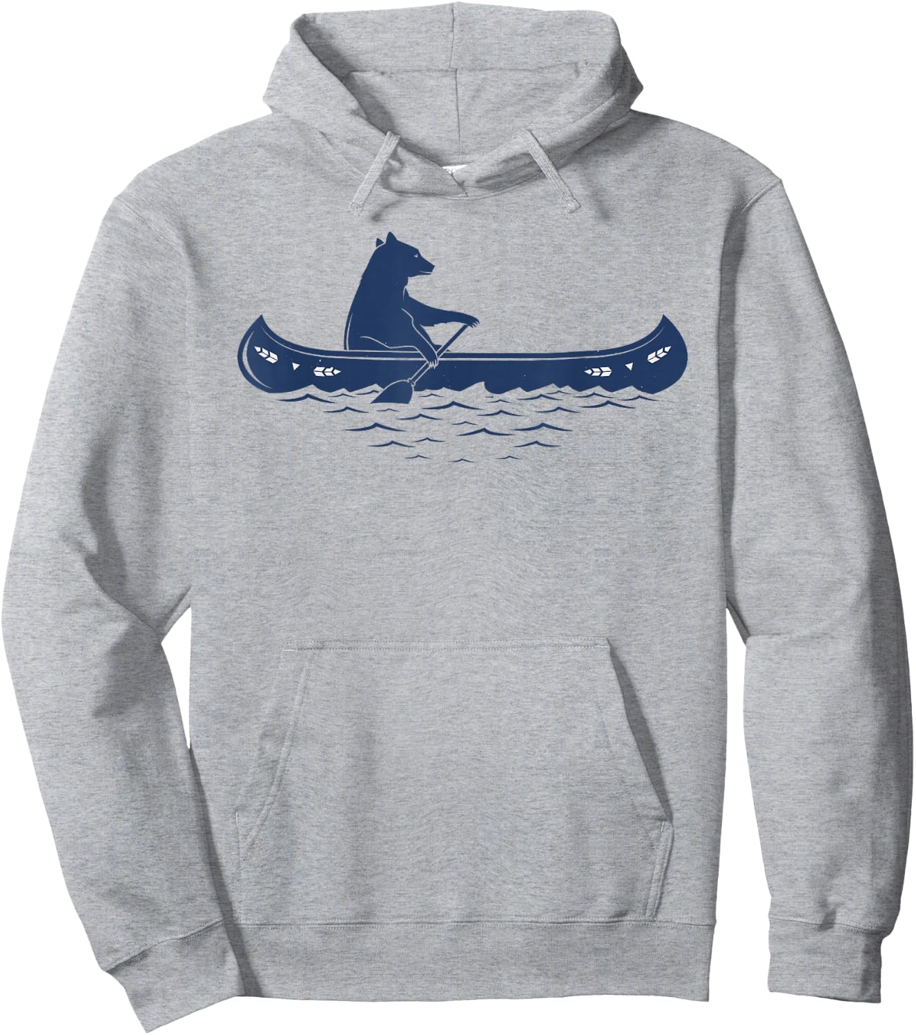 Bear In Canoe Sketch Hoodie - Hoodie | Ash