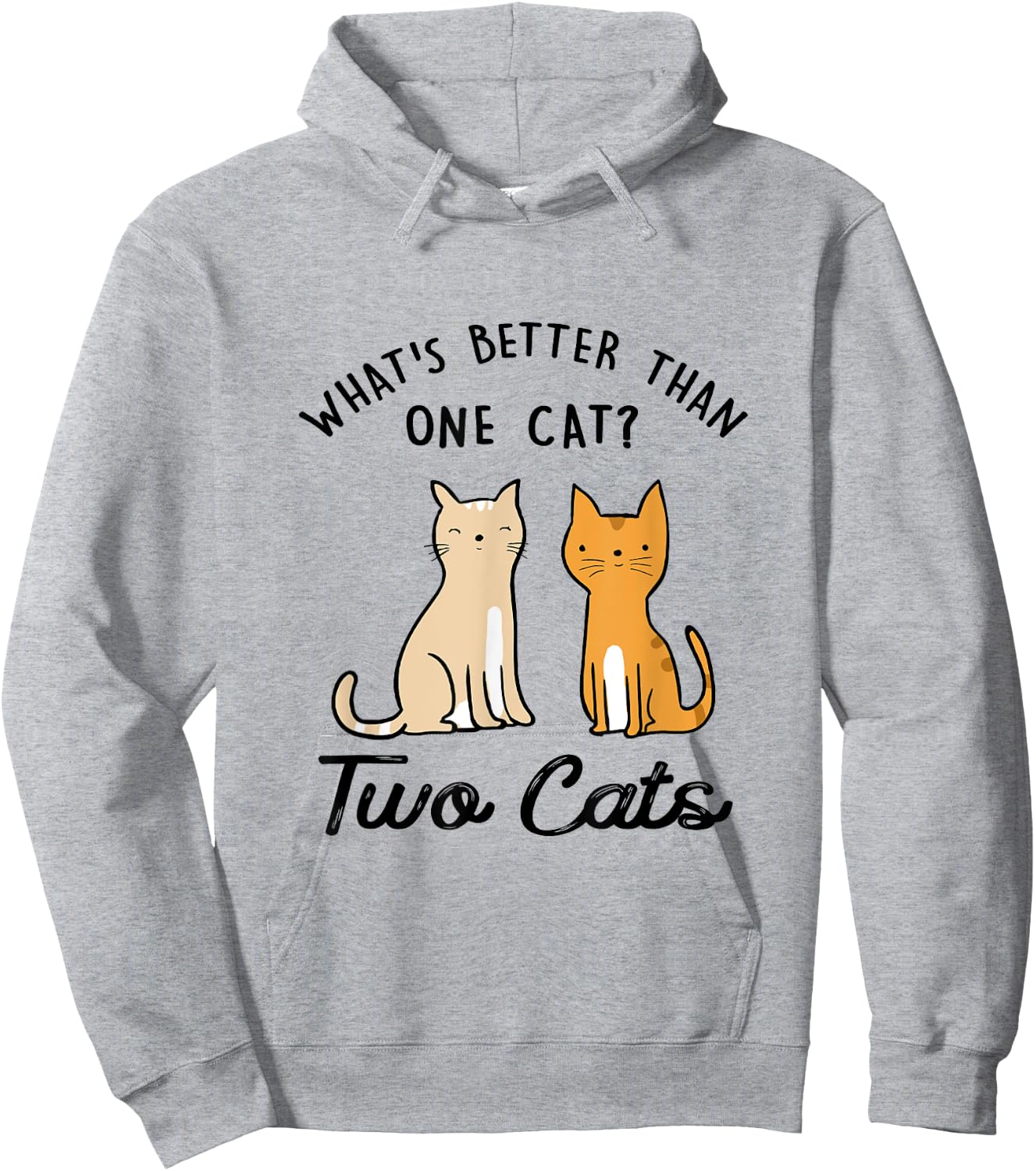 Funny What's Better Than One Cat? Two Cats Hoodie - Hoodie | Ash