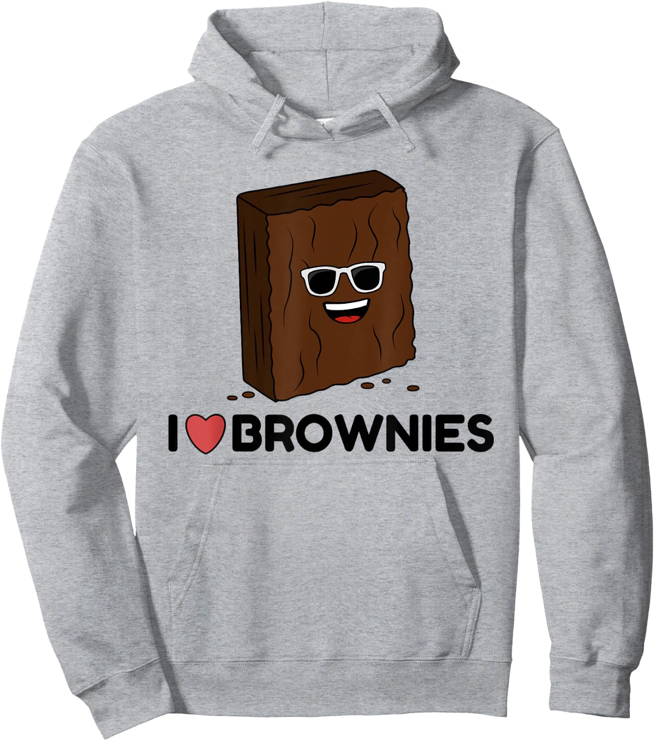 I Love Brownies Fun Dessert Cartoon Hoodie - Hoodie | Ash