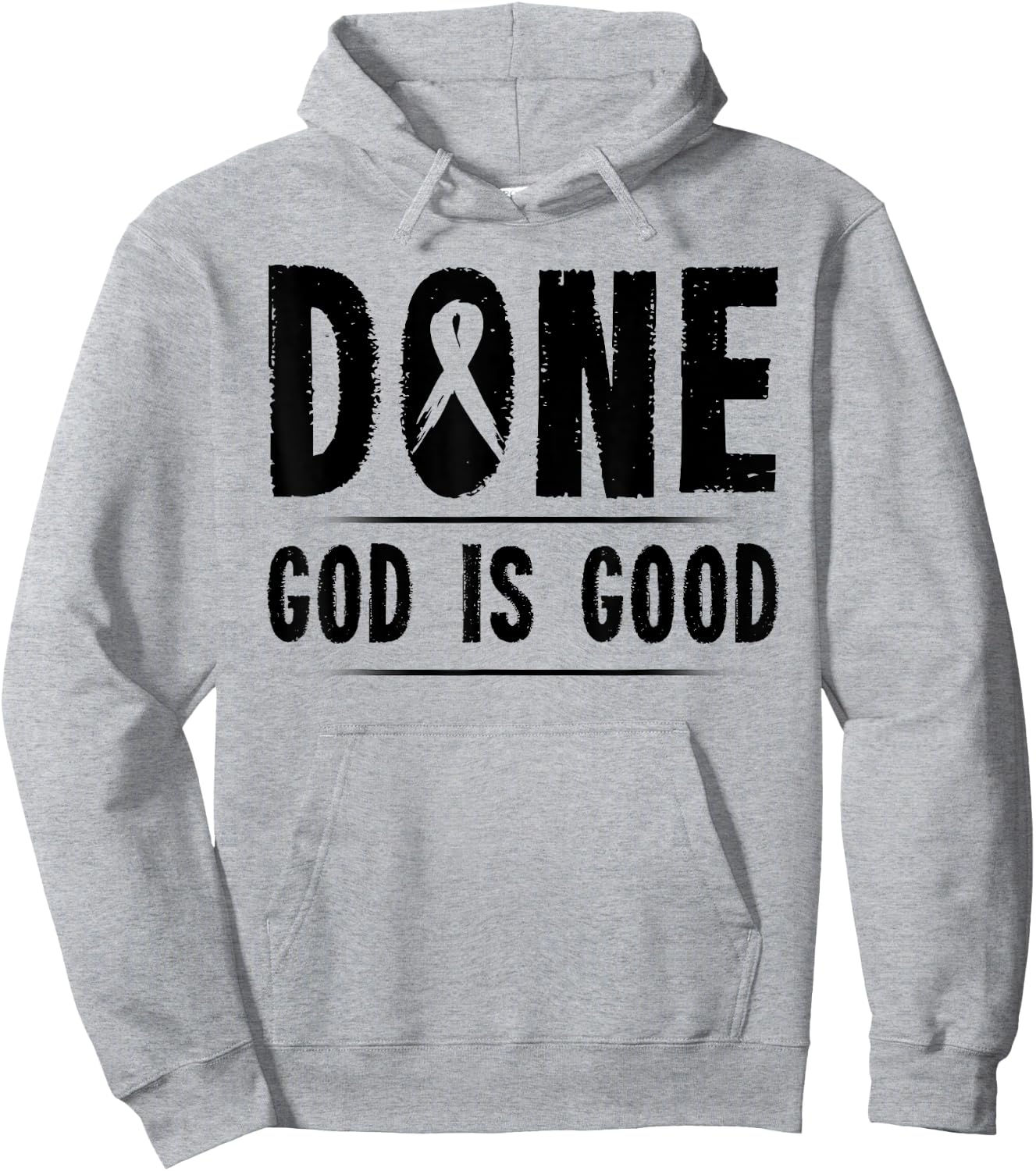 Cancer Awareness Done God is Good Survivor Gift Hoodie - Hoodie | Ash