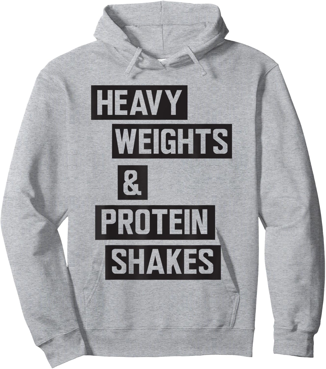 Fan Designed: Heavy weights and protein shakes Hoodie - Hoodie | Ash