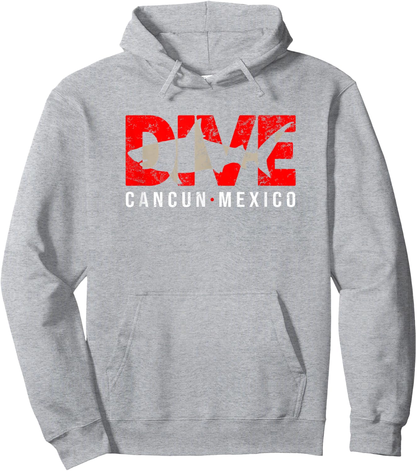 DIVE Cancun Mexico SCUBA DIVING Shark Hoodie - Hoodie | Ash