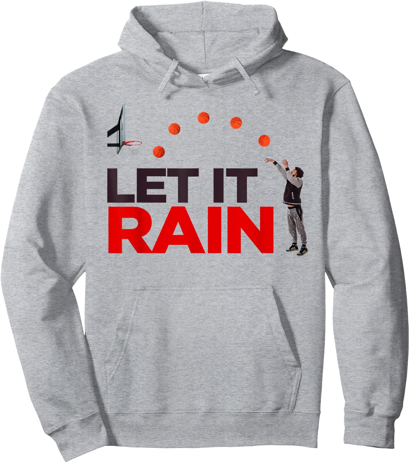 Let It Rain Funny Basketball T Shirt Hoodie - Hoodie | Ash