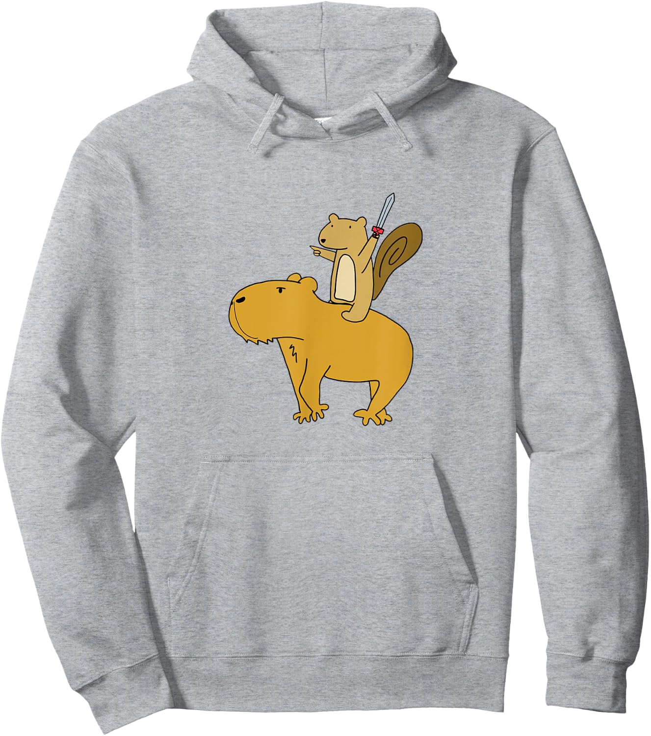 Squirrel Riding Capybara Hoodie - Hoodie | Ash