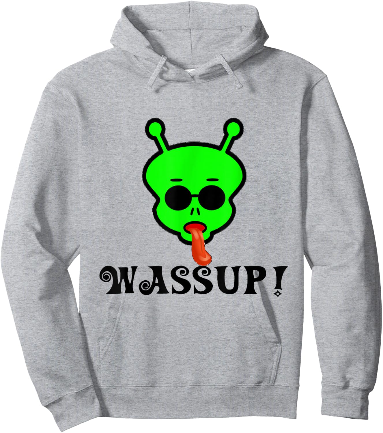Wassup Space Alien With Tongue Hoodie - Hoodie | Ash