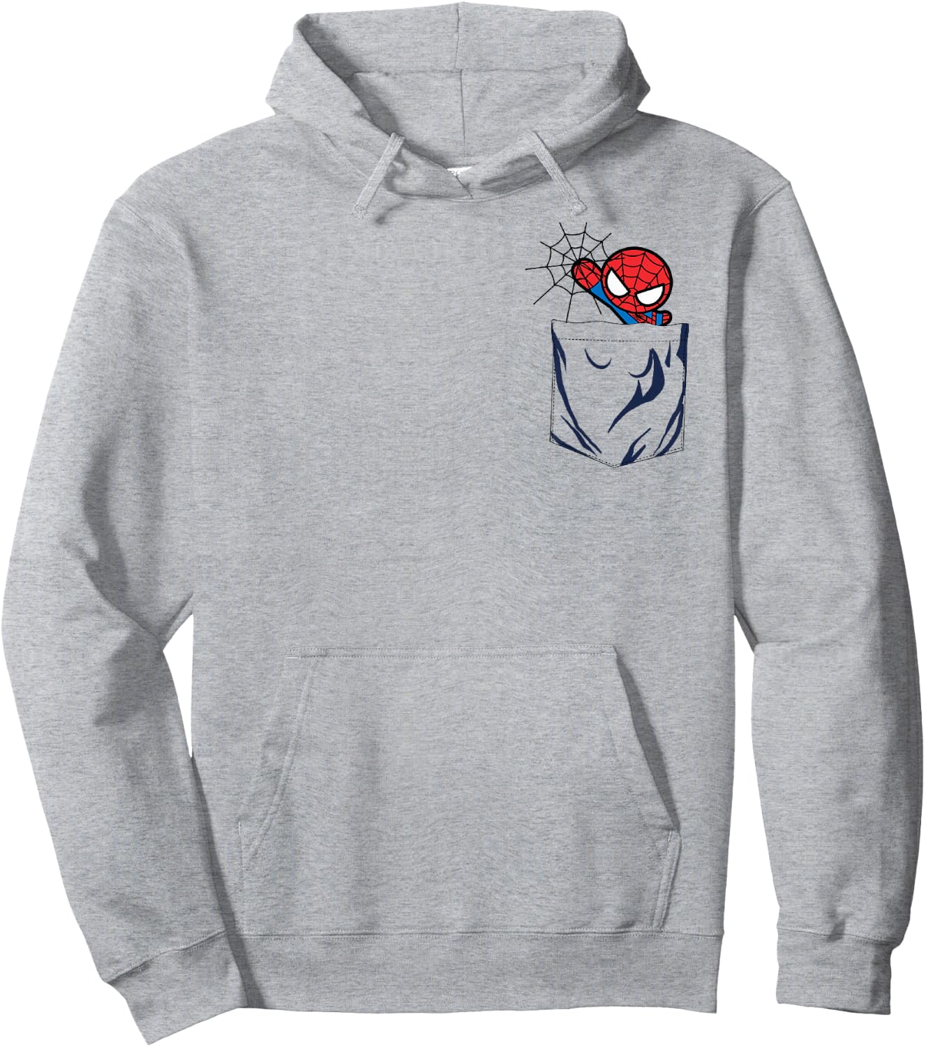 Marvel Spider-Man Left Chest Pocket Small Hoodie - Hoodie | Ash