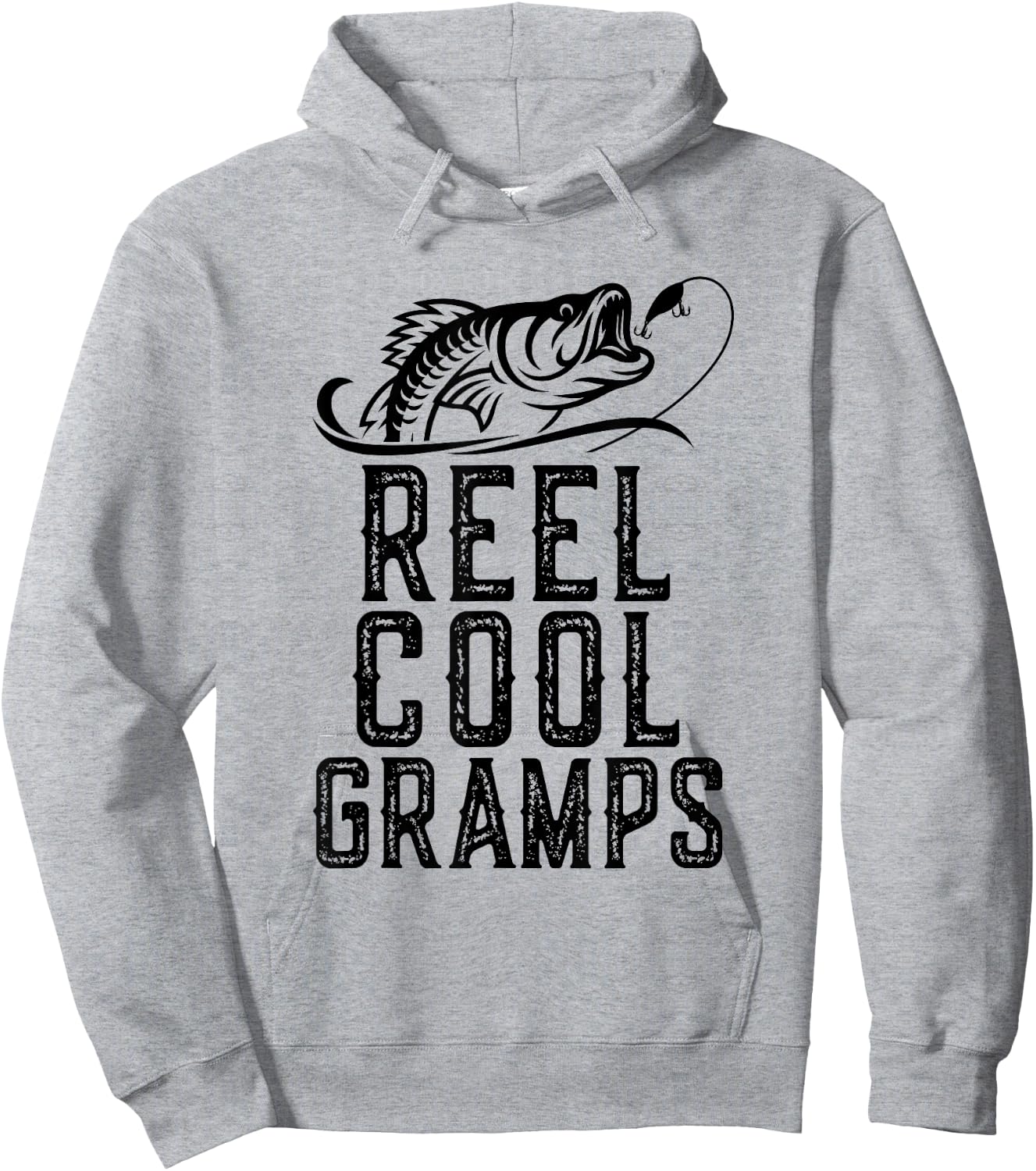 Reel Cool Gramps Fishing Fisherman Funny Retro Hoodie - Hoodie | Ash