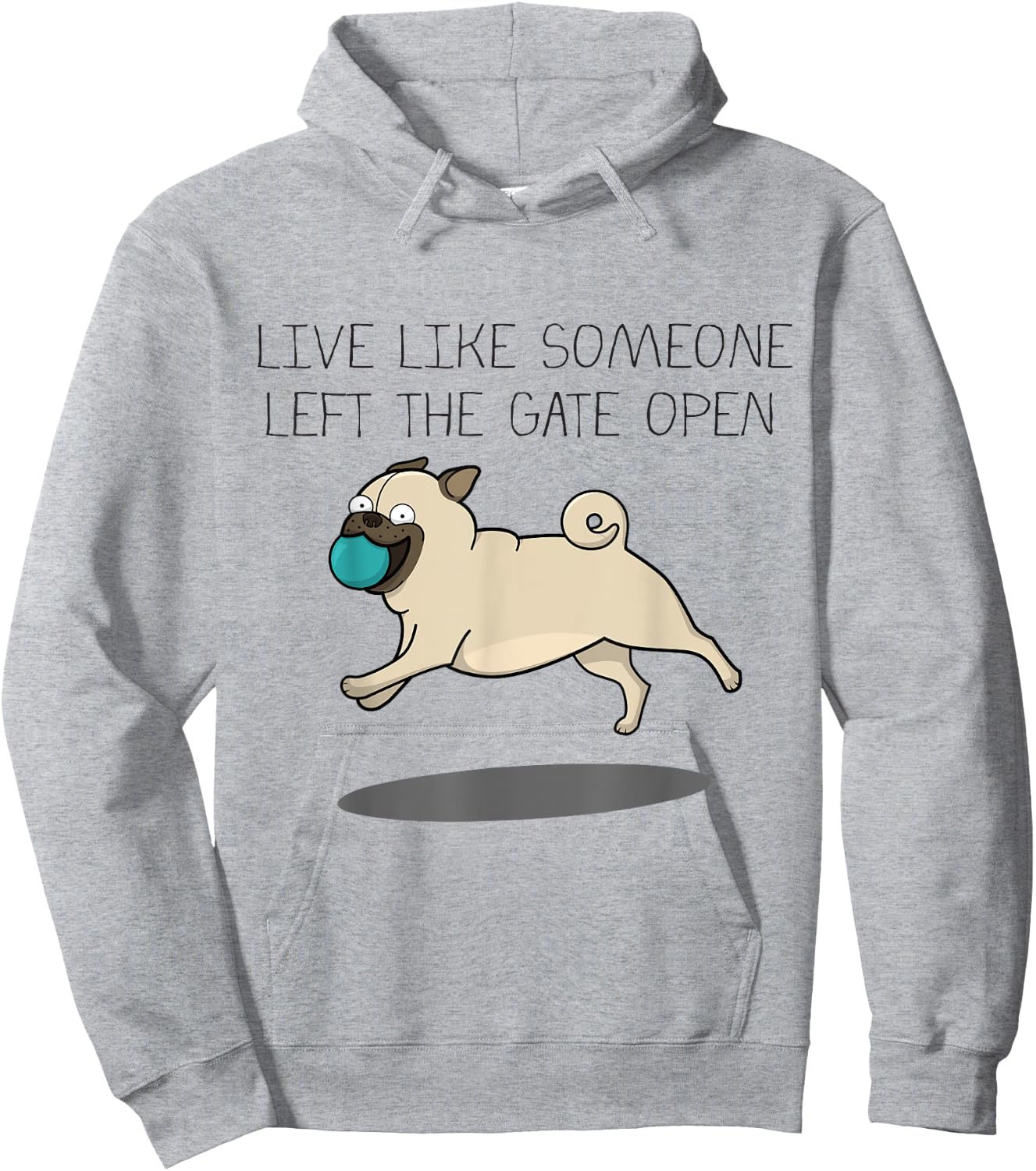 Live like someone left the Gate open cartoon Hoodie - Hoodie | Ash