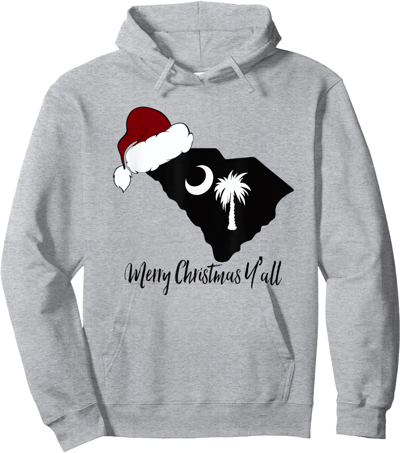 South Carolina SC Merry Christmas Yall Hoodie - Hoodie | Ash