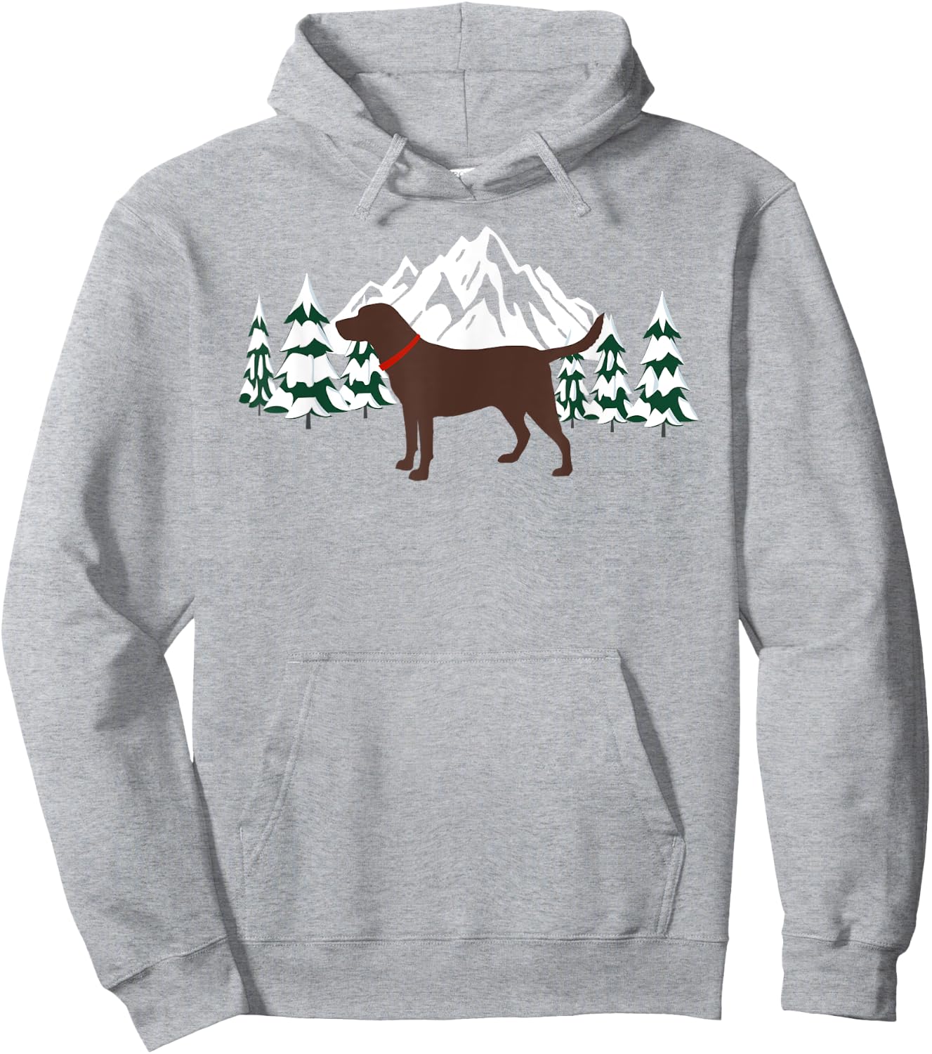 Chocolate Labrador Retriever Winter Snow Scene Hoodie - Hoodie | Ash
