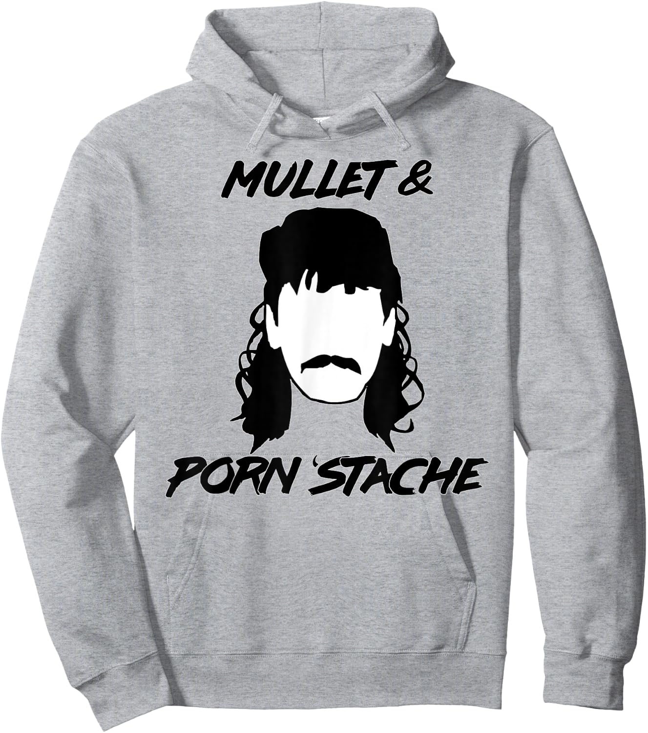 Mullet & Porn 'Stache design Hoodie - Hoodie | Ash