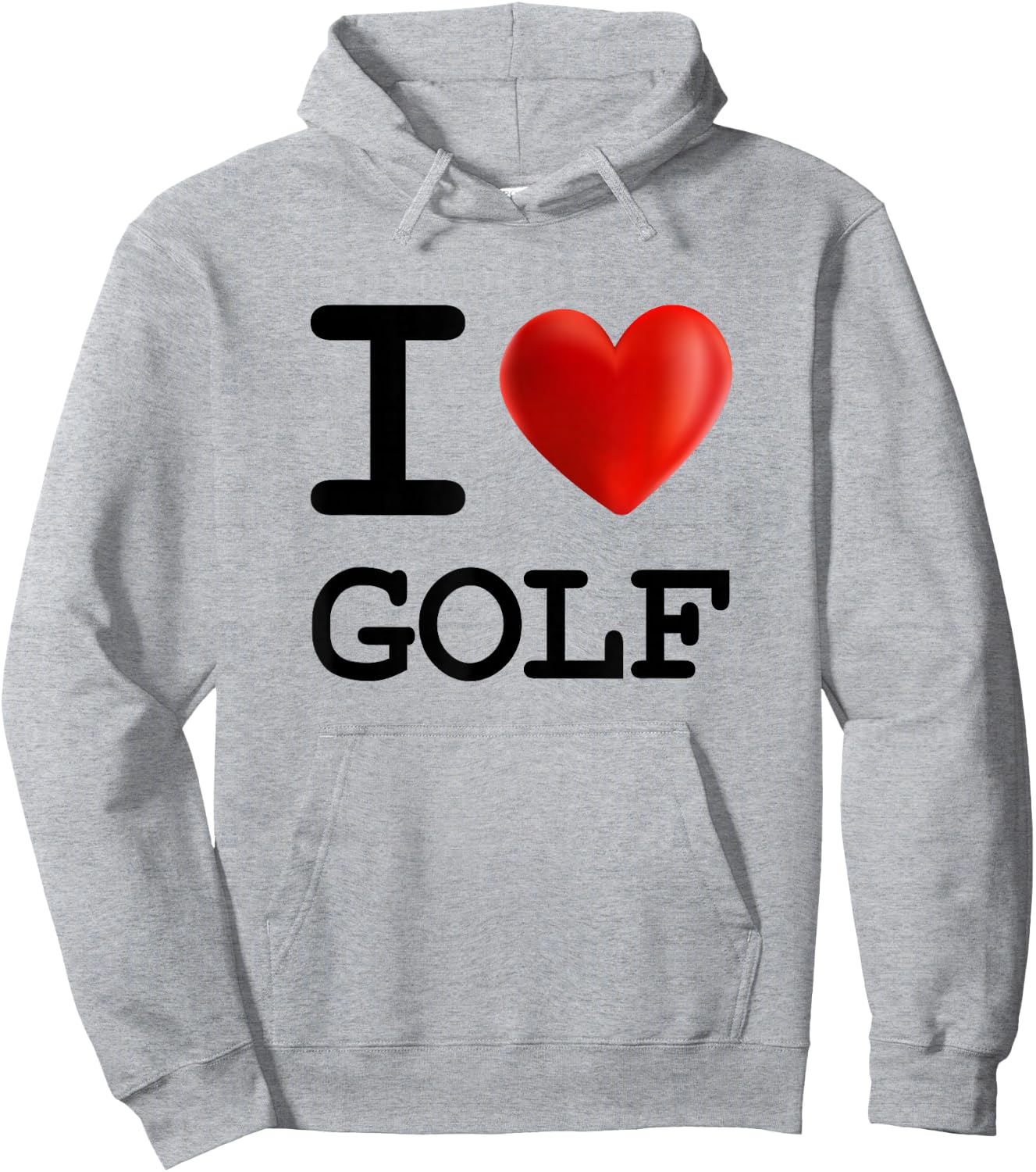 I Love GOLF Heart Sport T Shirt Hoodie - Hoodie | Ash