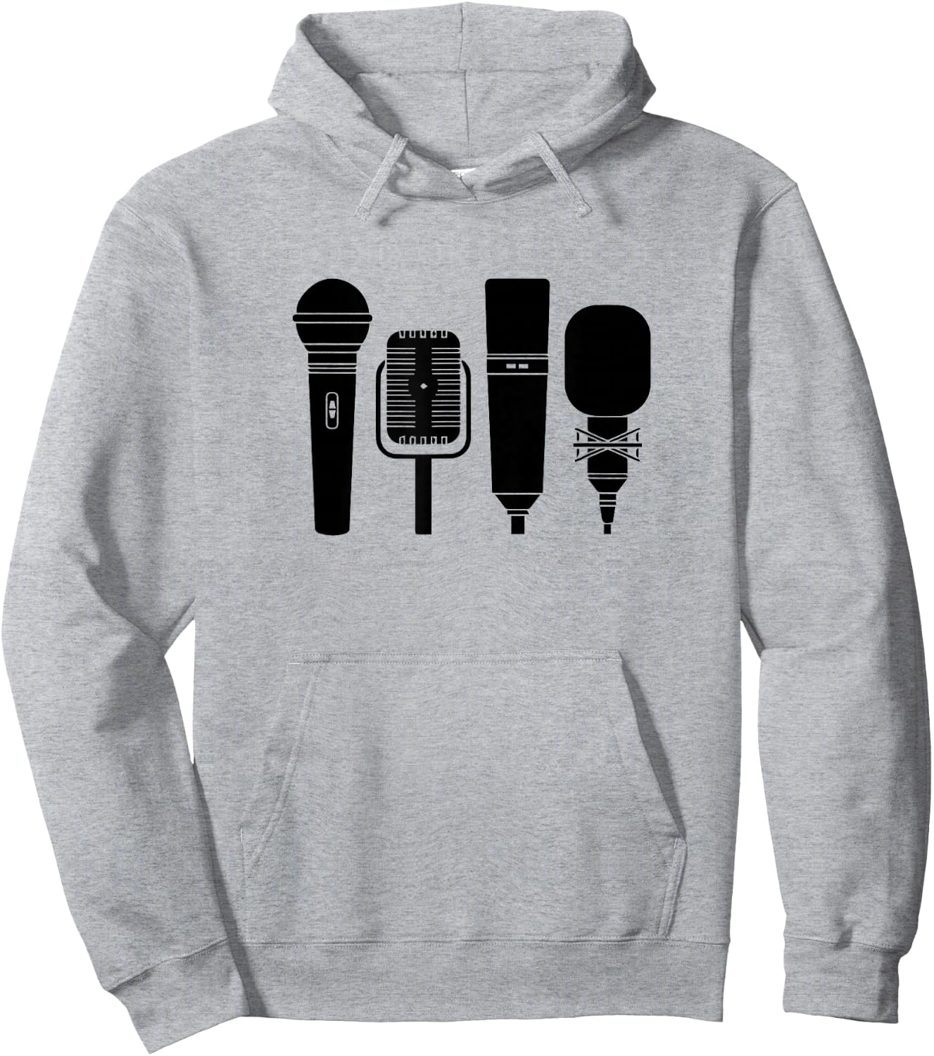 Different Unique Microphone Graphic Hoodie - Hoodie | Ash