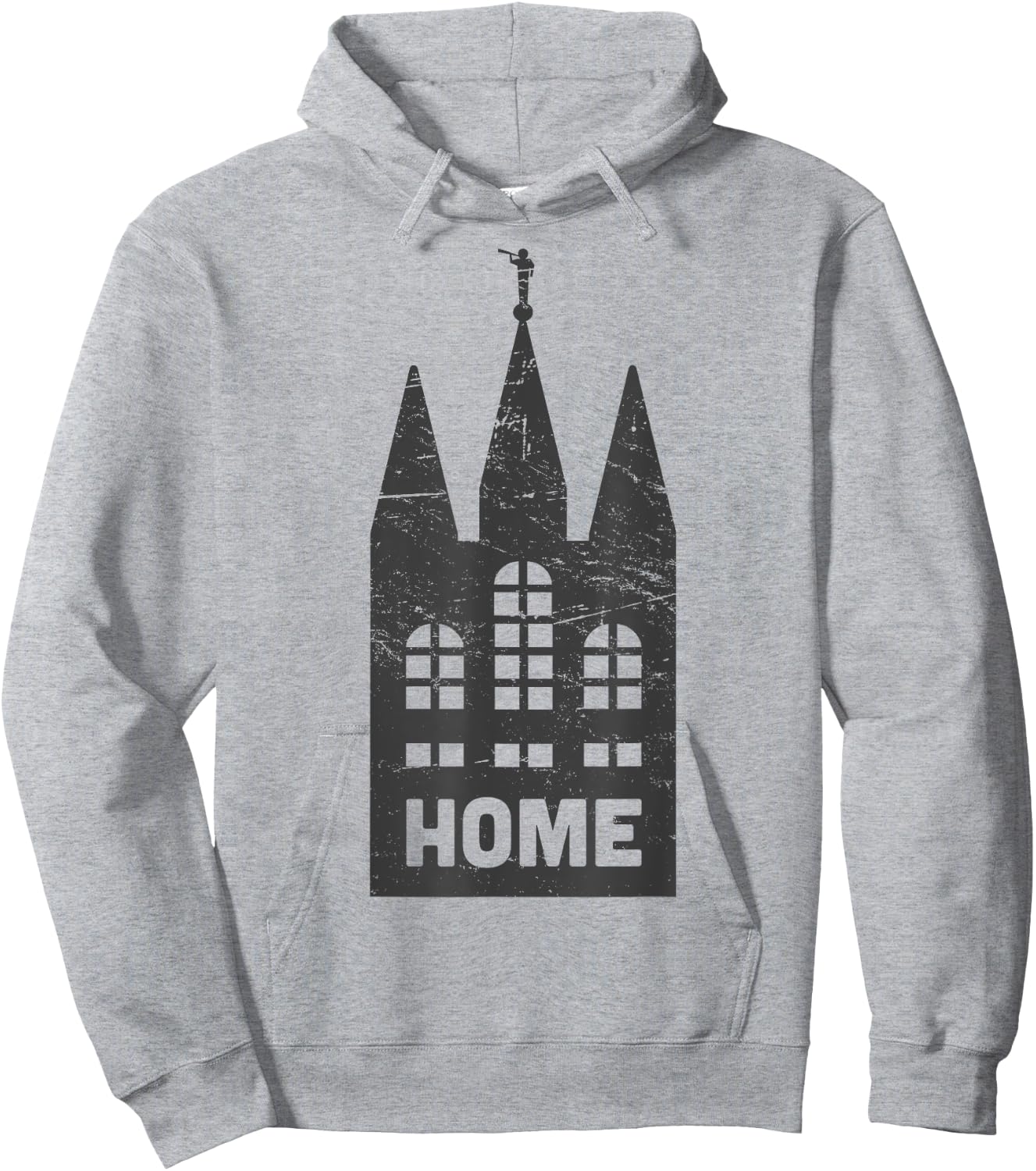 Mormon LDS Temple "Home" Distressed Hoodie - Hoodie | Ash