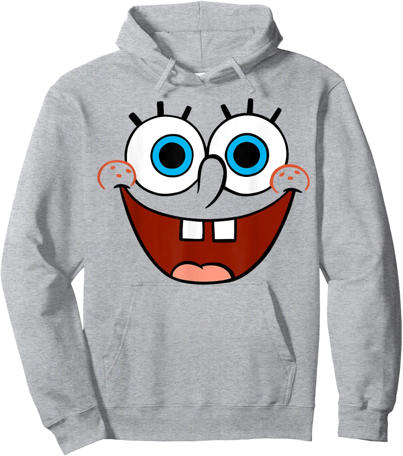 Spongebob SquarePants Large Smiling Face Hoodie - Hoodie | Ash