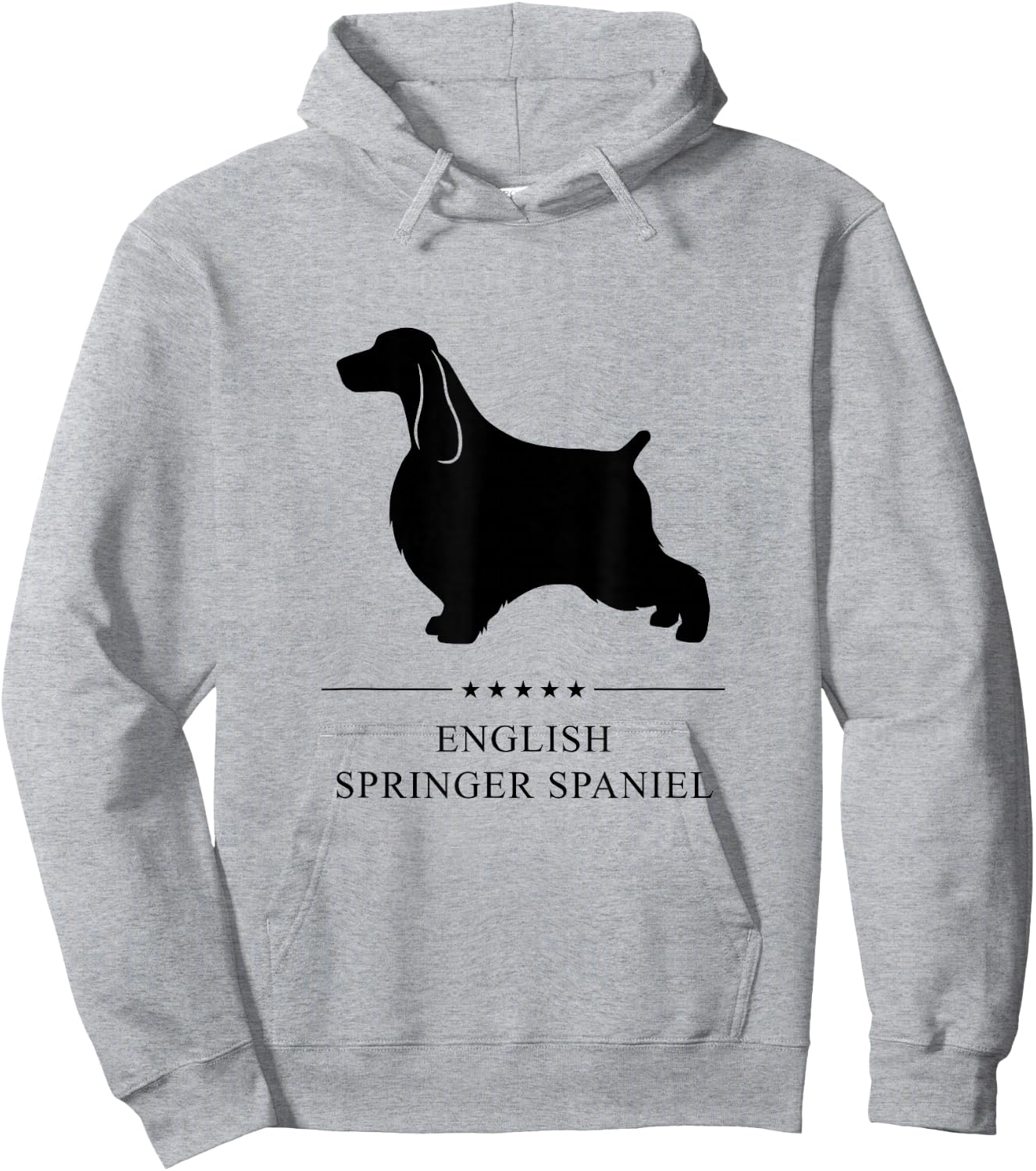 English Springer Spaniel Black Silhouette Hoodie - Hoodie | Ash