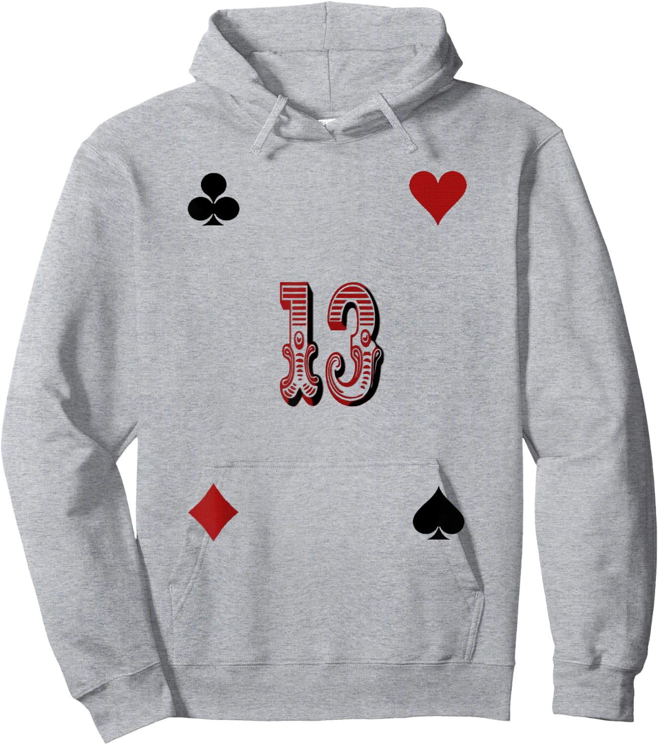 Playing Card , Number 13, Your Lucky Gift Hoodie - Hoodie | Ash