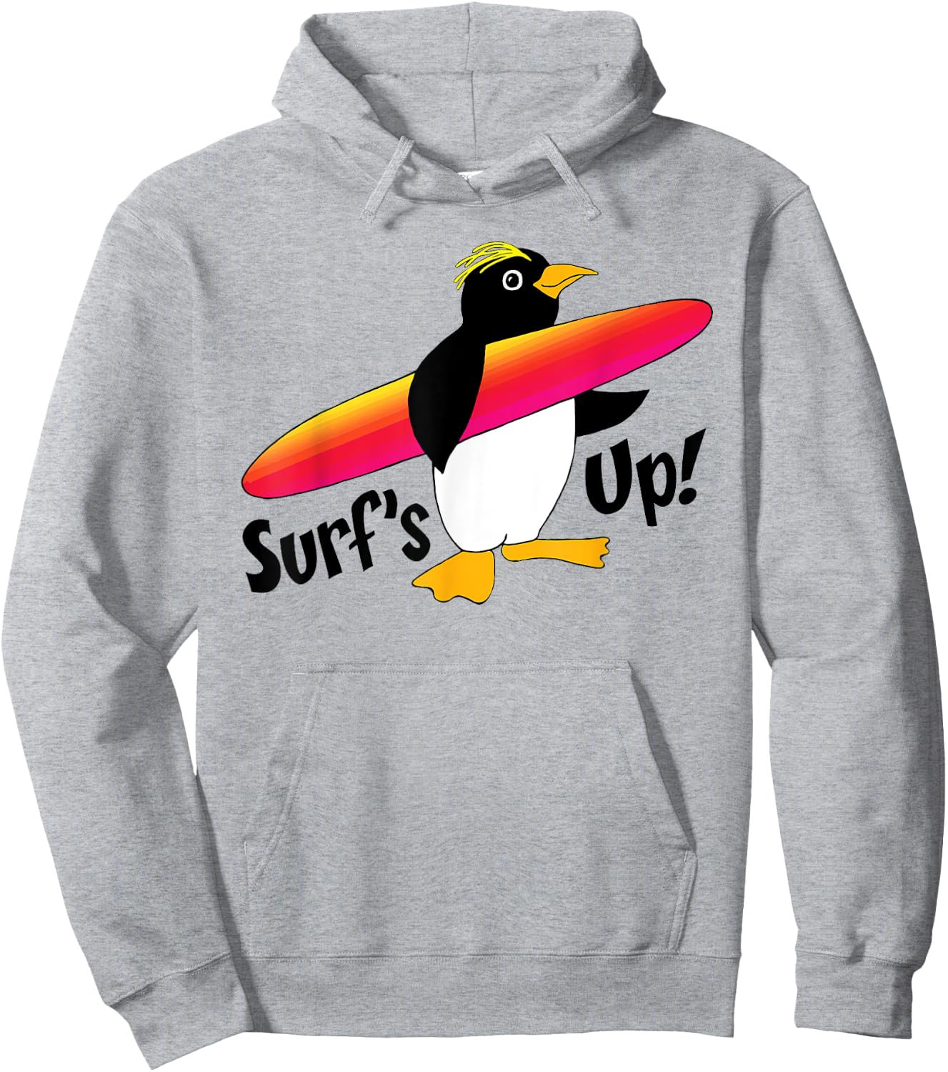 Cute Surfer Penguin Hoodie - Hoodie | Ash