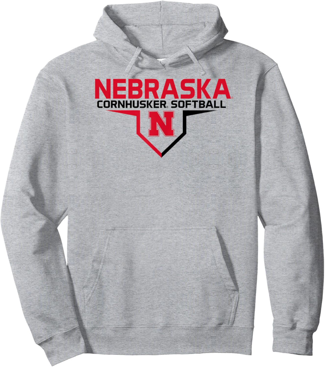 Nebraska Cornhuskers Softball Plate White Hoodie - Hoodie | Ash