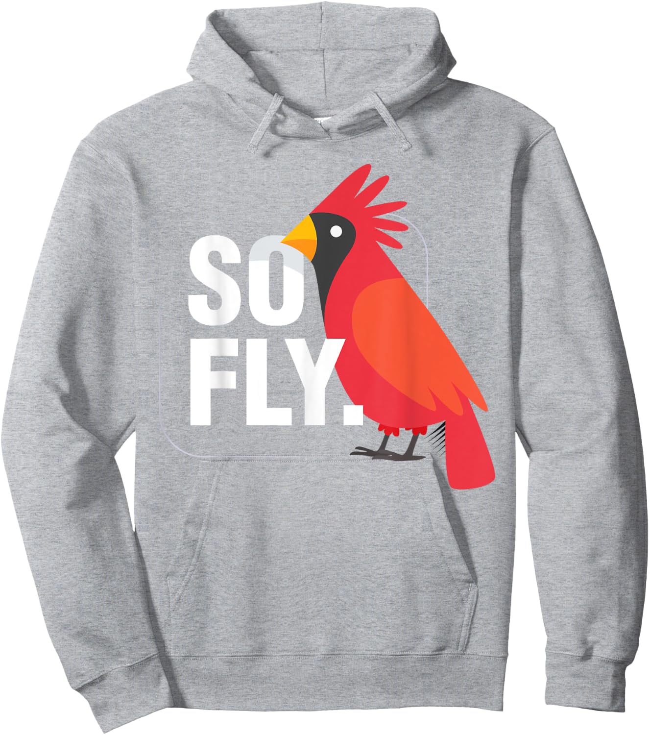So Fly Northern Cardinal Bird Hoodie - Hoodie | Ash
