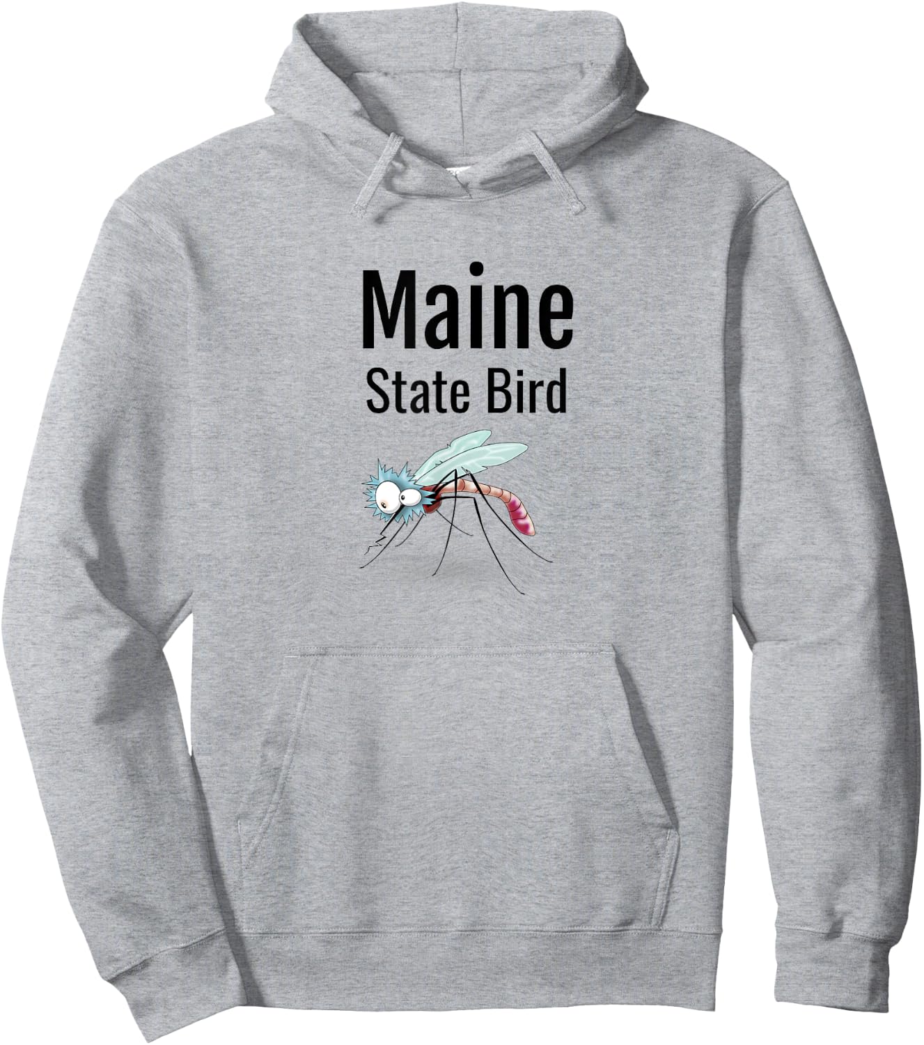 Maine State Bird Funny Mosquito Hoodie - Hoodie | Ash