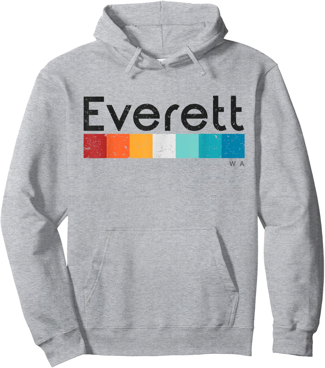 Vintage Everett WA 1980s Retro Design Hoodie - Hoodie | Ash