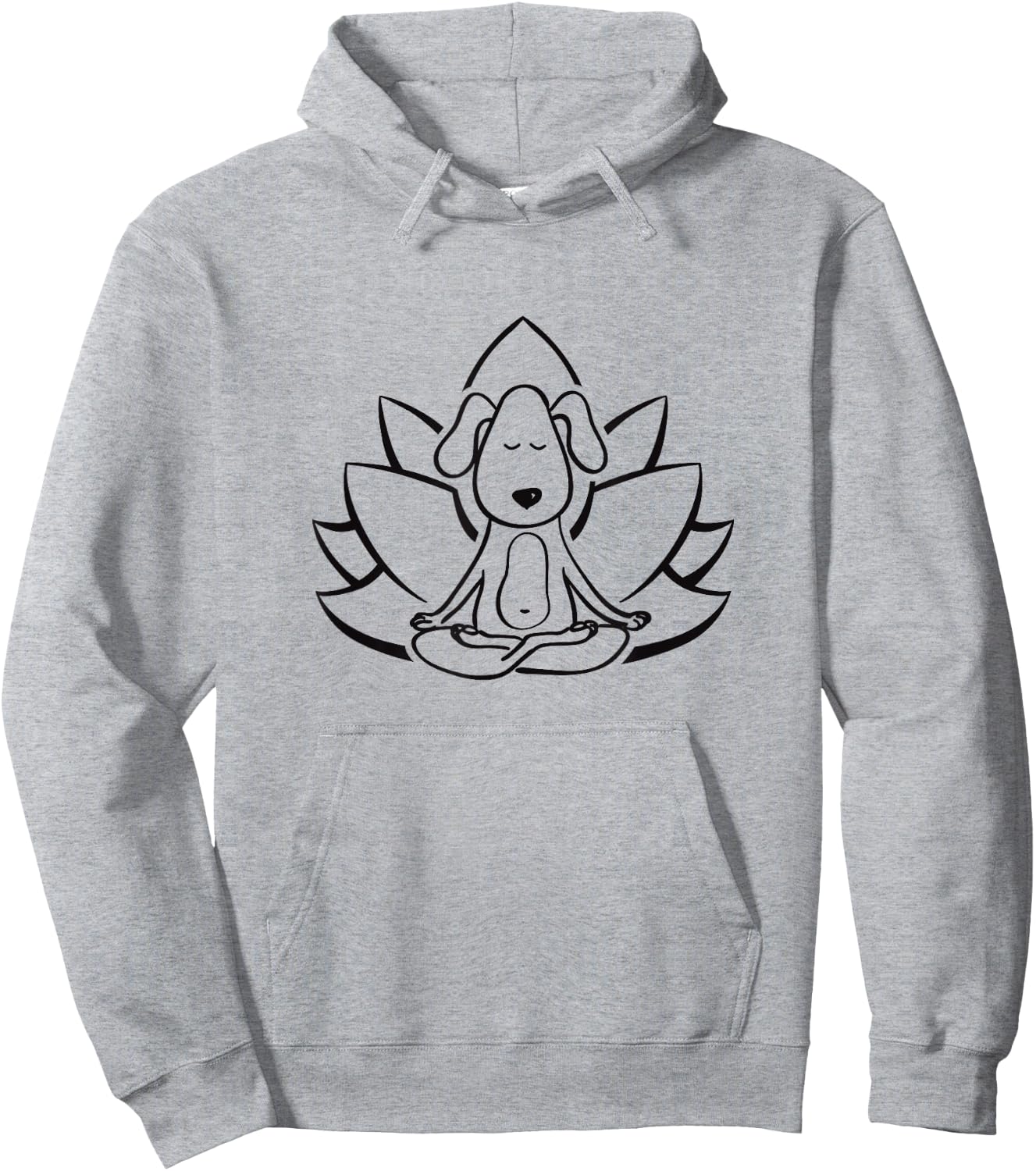 Buddha Dog Yoga Shirt Meditation Lotus Flower Hoodie - Hoodie | Ash
