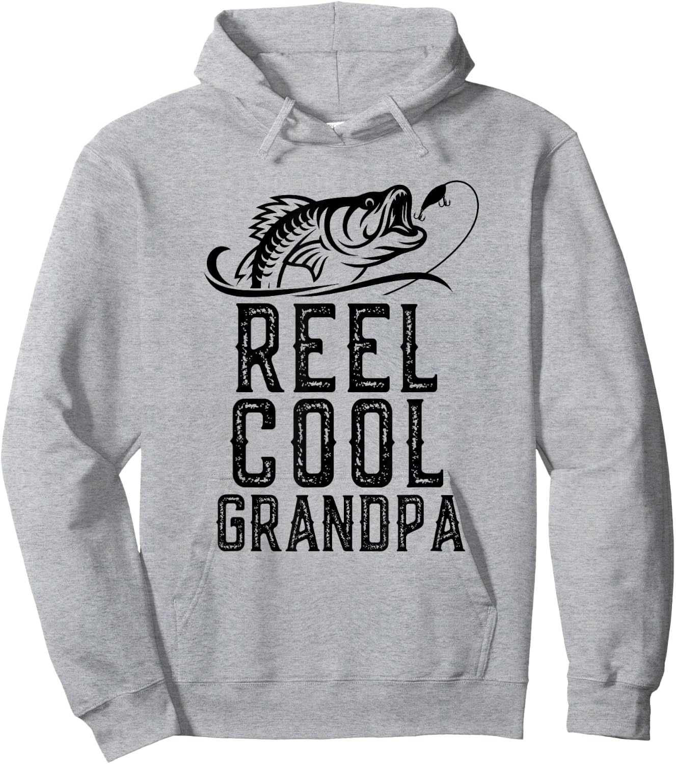 Reel Cool Grandpa Fishing Fisherman Funny Retro Hoodie - Hoodie | Ash