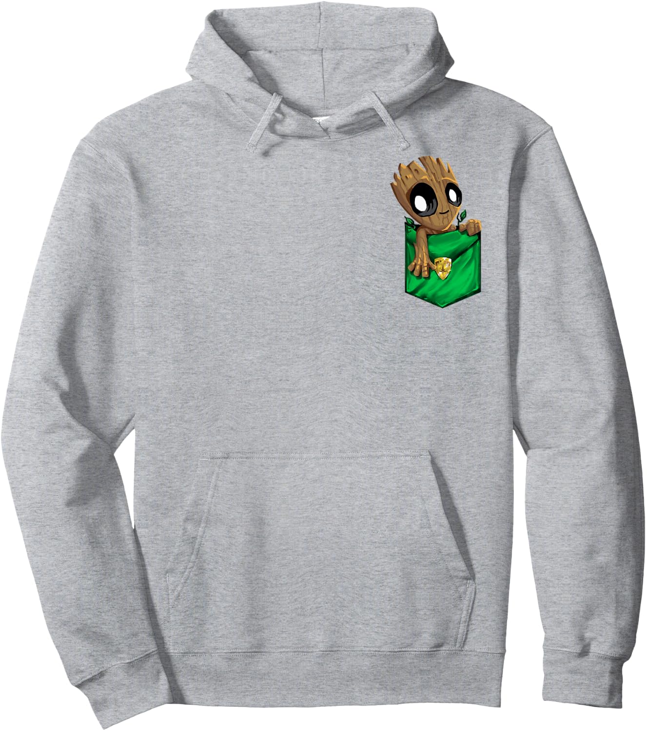 Marvel Groot Left Chest Pocket Graphic Small Hoodie - Hoodie | Ash