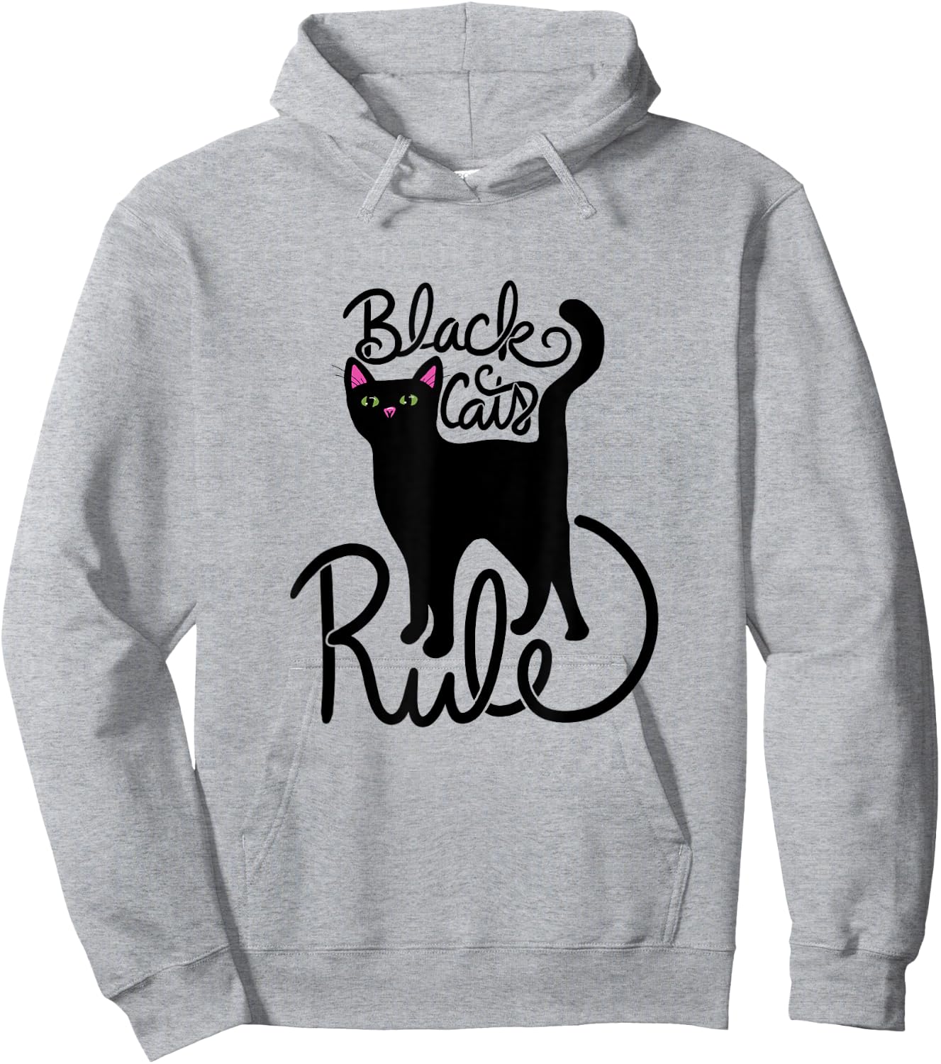 Black Cats Rule Fun Black Cat Mom Hoodie - Hoodie | Ash