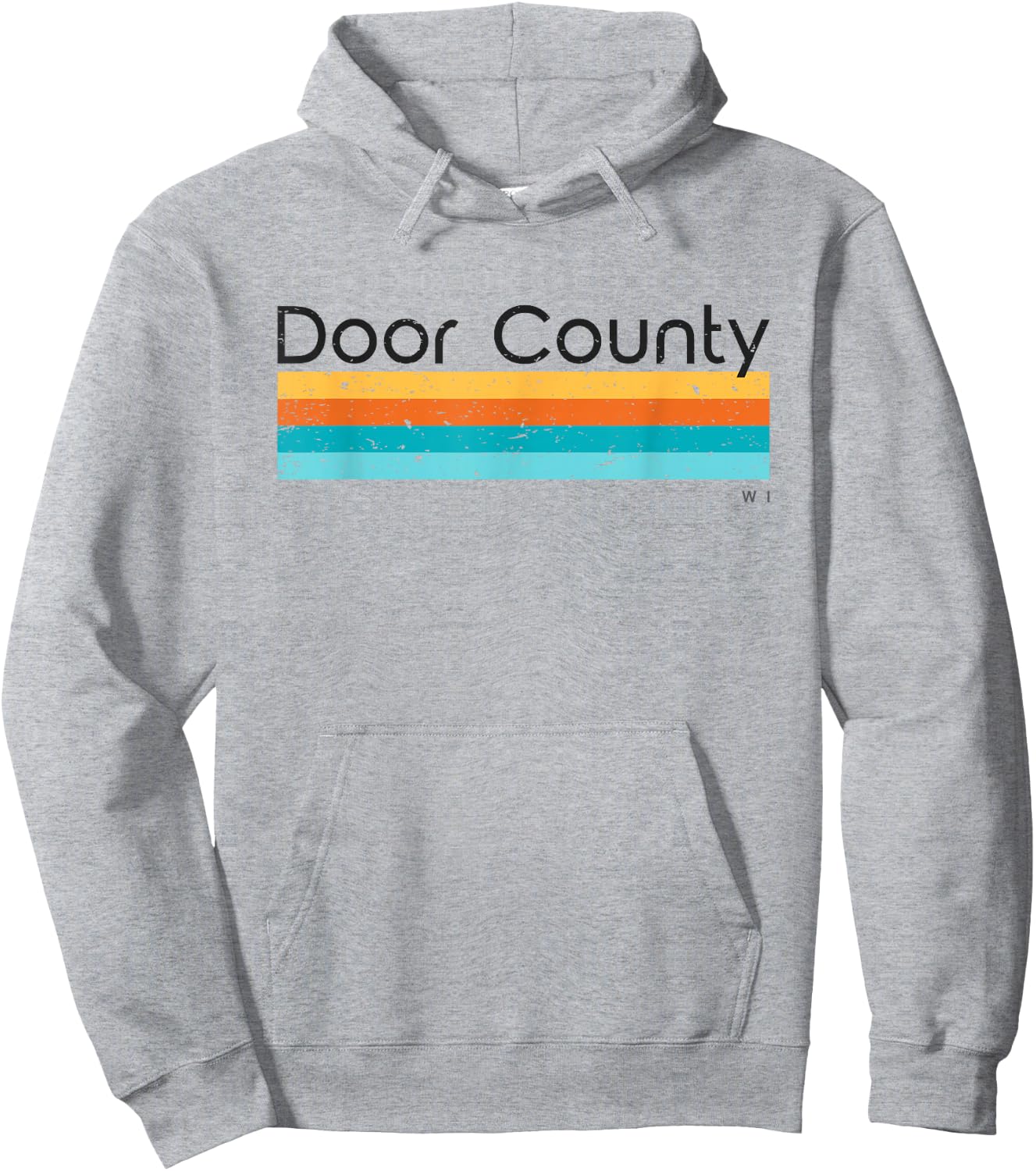 Vintage Door County WI Retro Design Hoodie - Hoodie | Ash