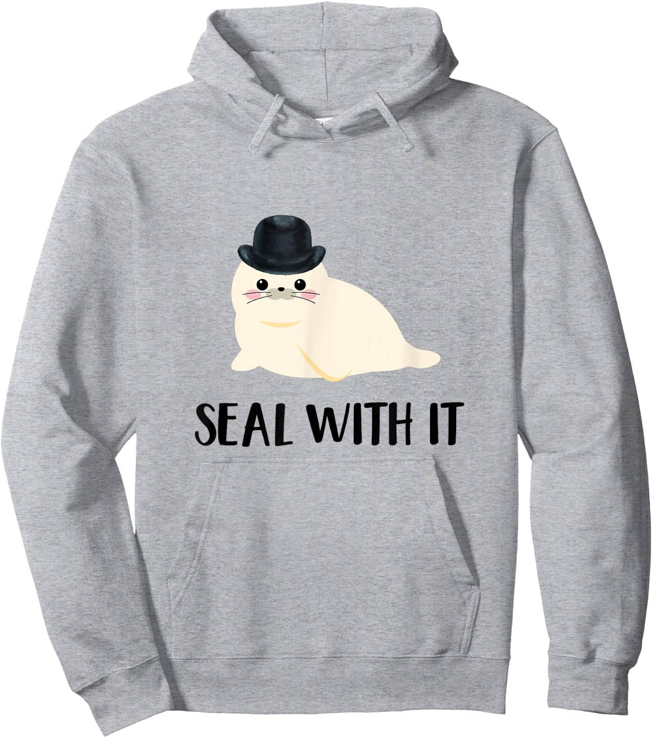 Cute White Sea Lion Seal With It Hoodie - Hoodie | Ash