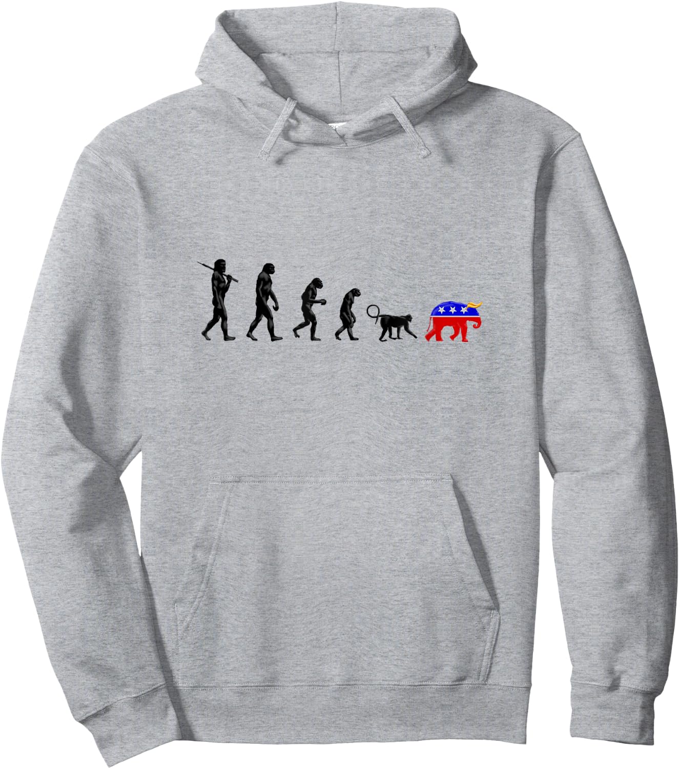 Funny Pro-Democrat Anti-Republican Devolution Hoodie - Hoodie | Ash